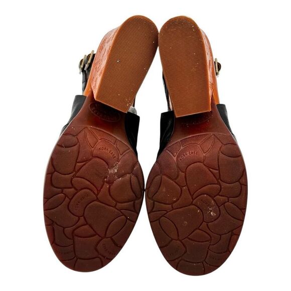 Kork-Ease Women's Leather Block Heel Slingback Cedro Heel Sandals Black Size 8.5 - Picture 9 of 11